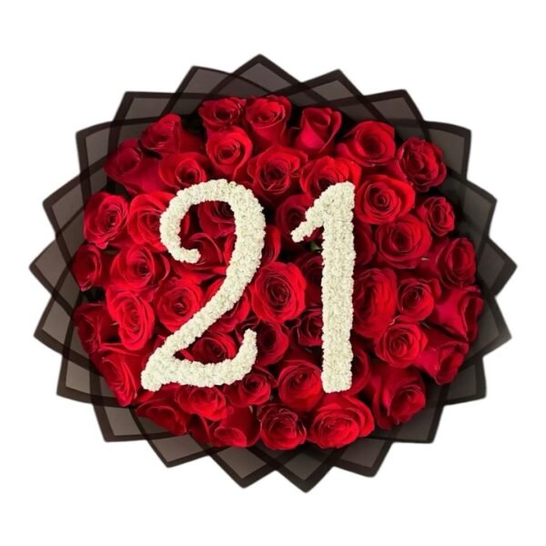 Ramo Rosas Rojas y Números