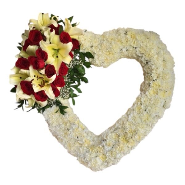 Corona Fúnebre en Forma de Corazón