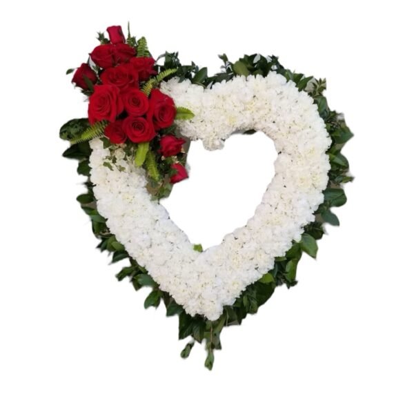 Corona Funebre en Forma de Corazon