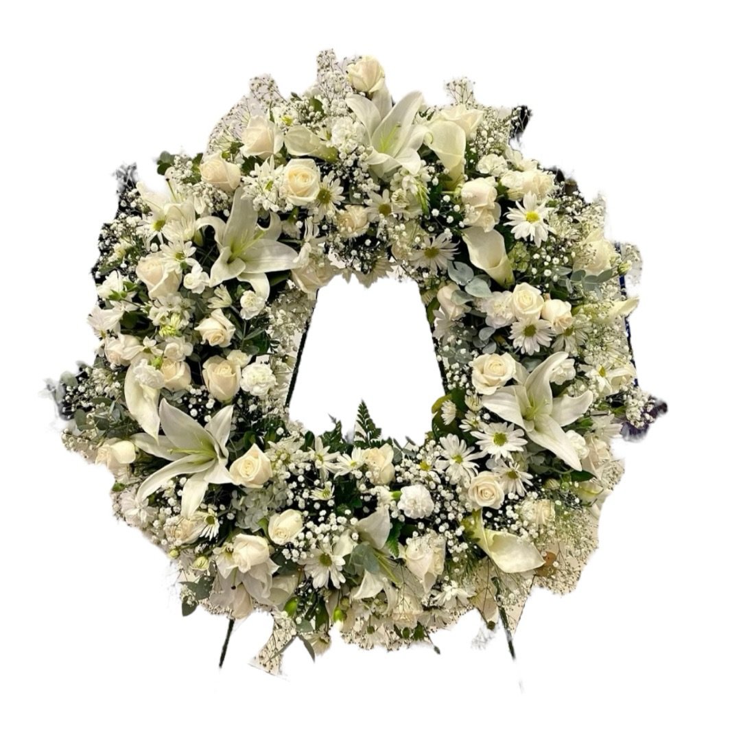 Corona Fúnebre blanca