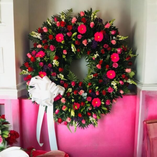 Corona Fúnebre Elegante Rojo