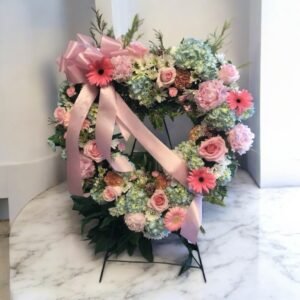 Corona Fúnebre rosa