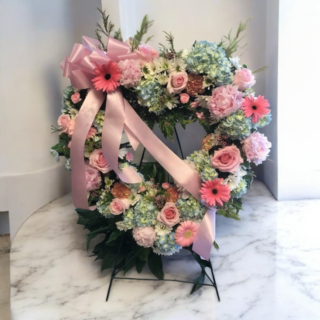 Corona Fúnebre rosa