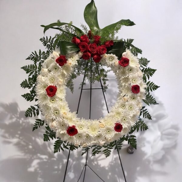 Corona Fúnebre Gerberas Blancas