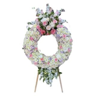 Corona Fúnebre rosa