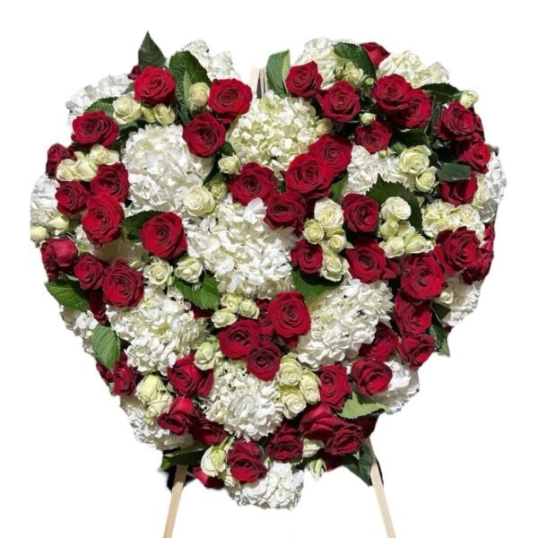Corona fúnebre en Foma de Corazón