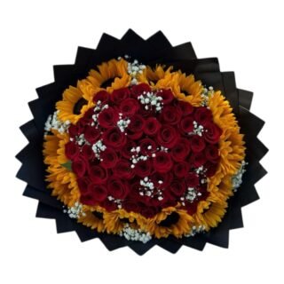 Ramo Rosas Rojas y Girasoles