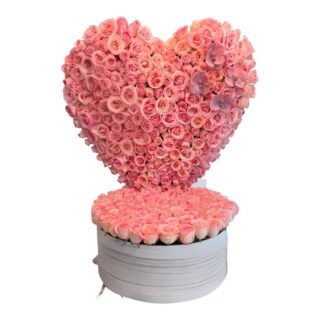 Arreglo de Rosas Corazón Rosa