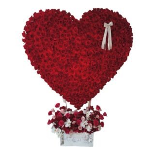 Arreglo Corazón Rosas Rojas