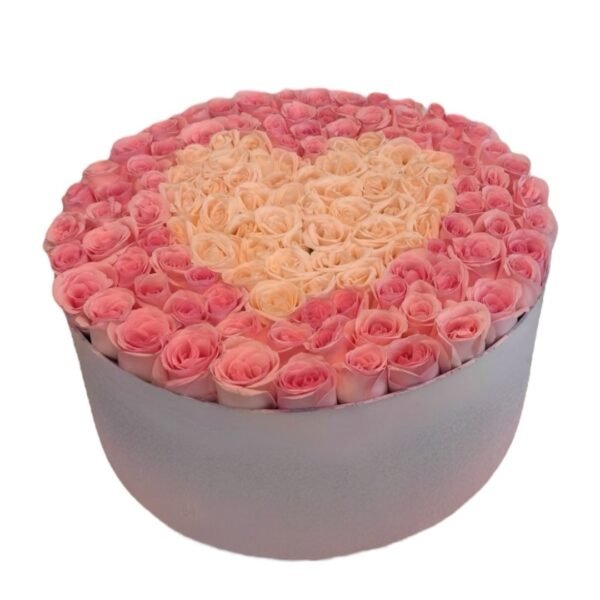 Arreglo en Forma de Corazón con 400 Rosas en Caja