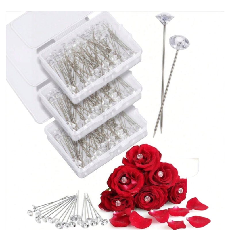 Alfileres Florales de cristal (50pz)