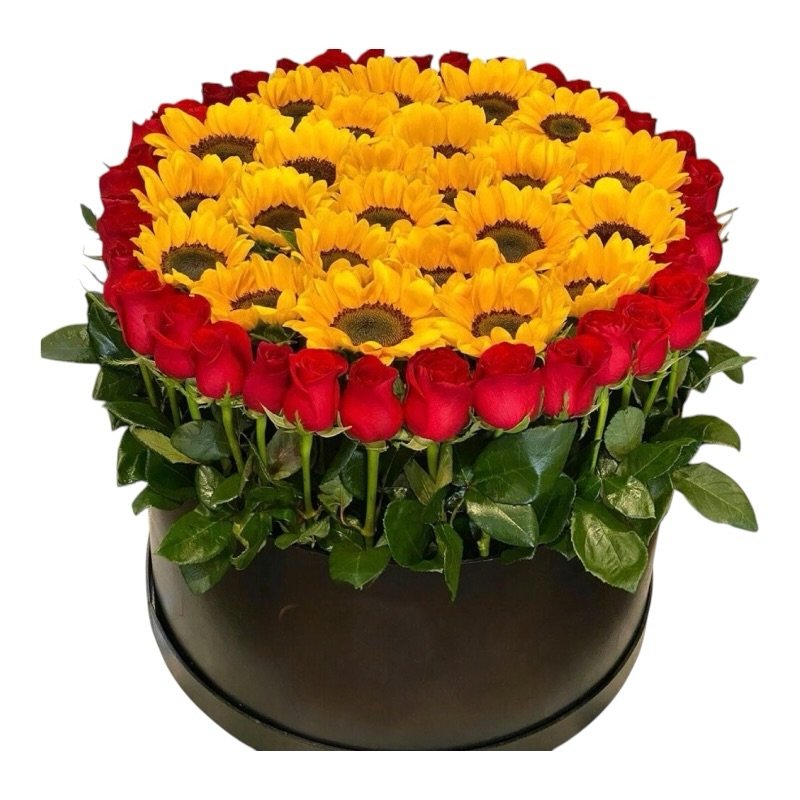 Caja Girasoles y Rosas