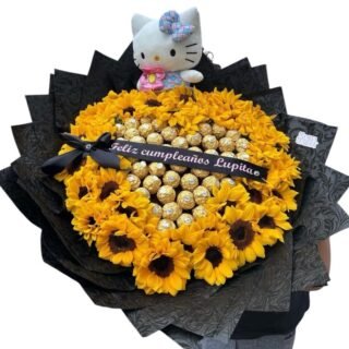 Ramo Hello Kitty Girasoles y Ferreros