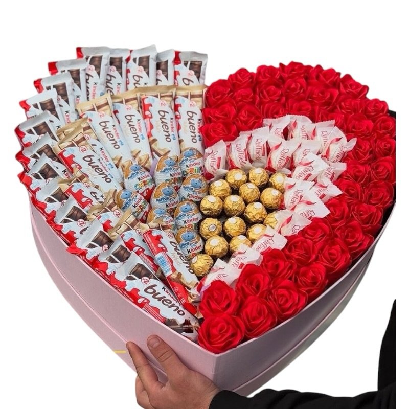 Corazón Rosas Ferreros y kinderbueno