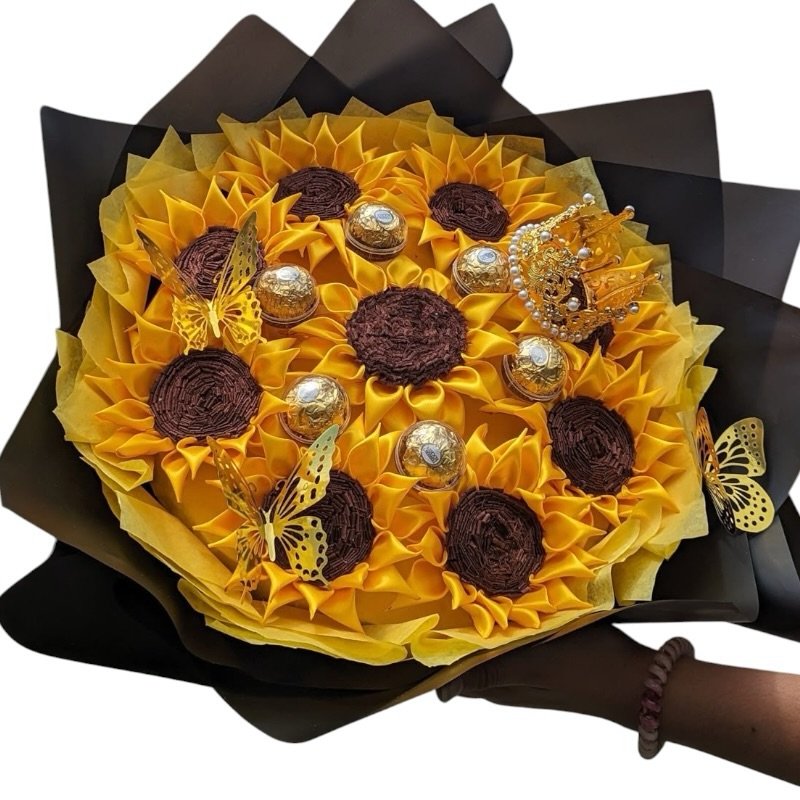 Ramo Girasoles Eternos y Ferrero