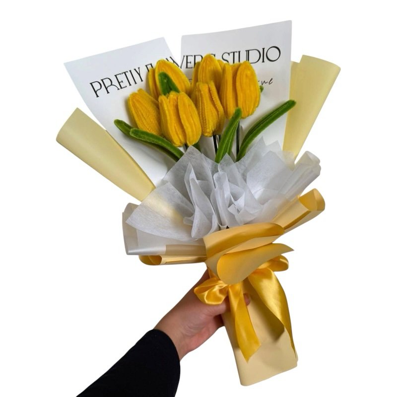 Ramo Tejido Tulipanes Amarillos